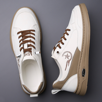 Loaferi pentru bărbați - partea superioară din piele microfibră, talpă din cauciuc, branț EVA, vârf rotund