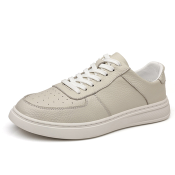 Pantofi sport din piele naturală, din piele de vițel de primă clasă, talpă din cauciuc, branț PU, închidere cu șireturi, toc mic 1–3 cm