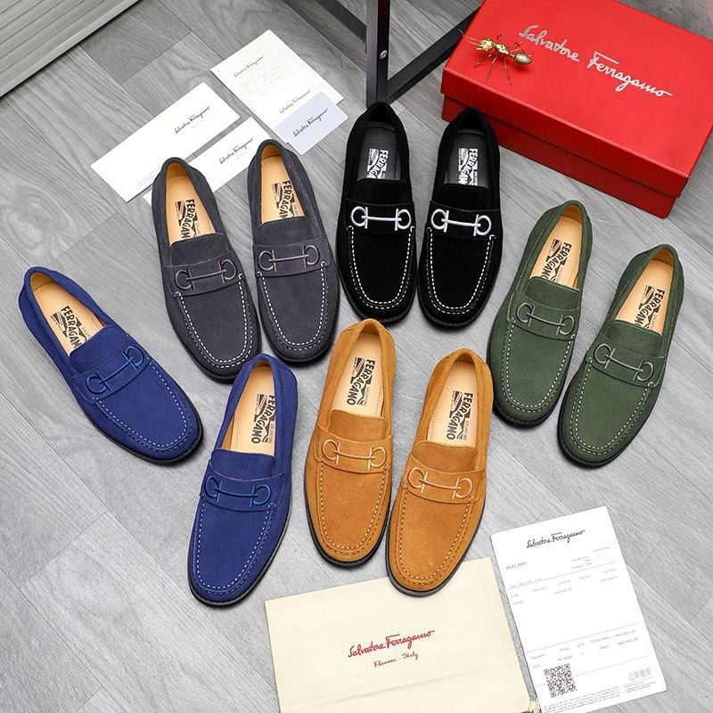 Muške slip-on loafers od telećeg nubuka s gumom na potplatu, vulkanizirani, prozračni i lagani