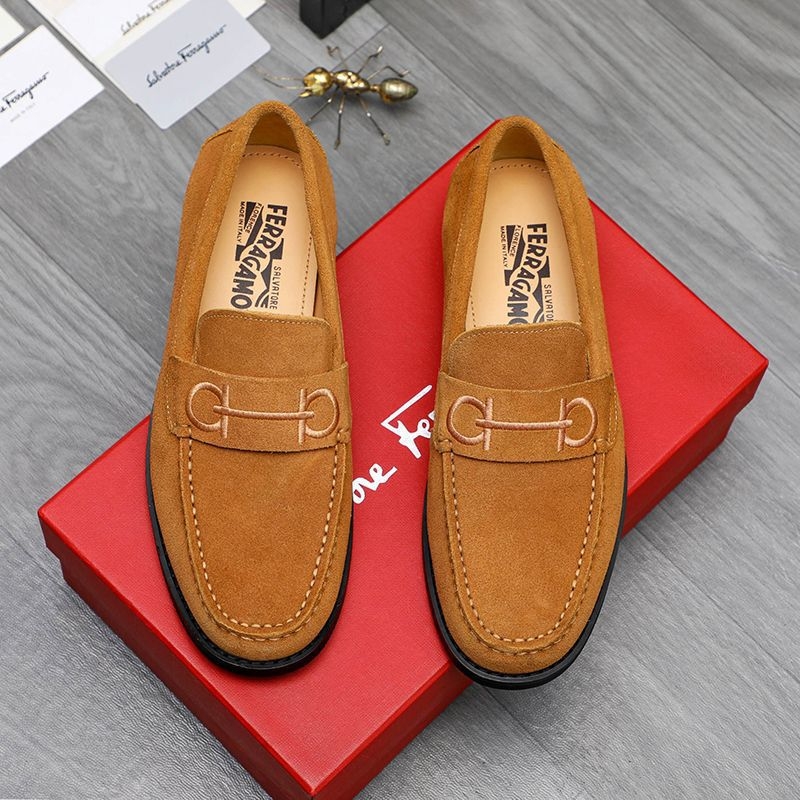 Muške slip-on loafers od telećeg nubuka s gumom na potplatu, vulkanizirani, prozračni i lagani