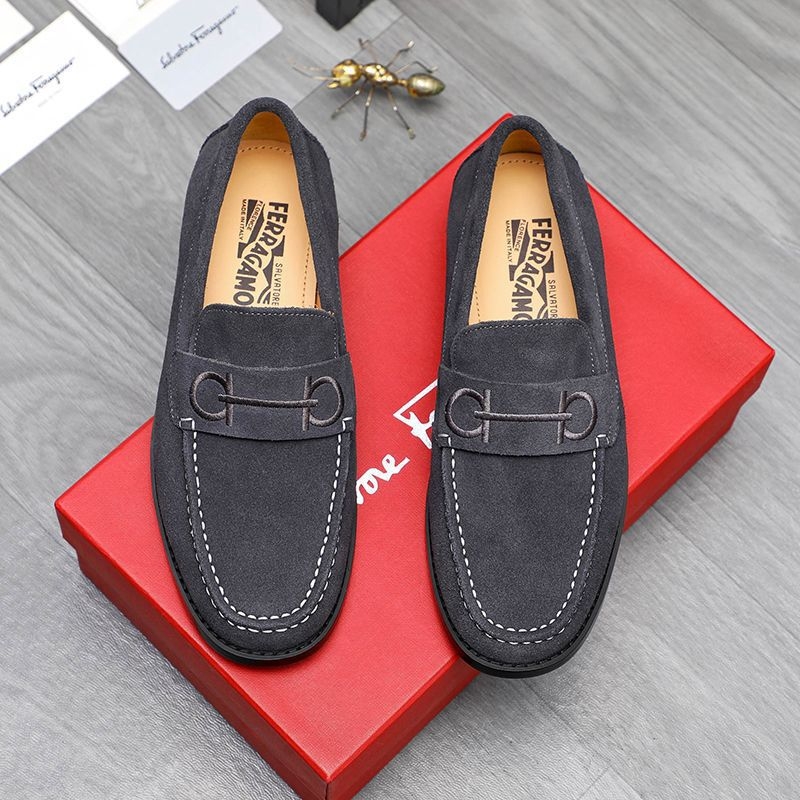 Muške slip-on loafers od telećeg nubuka s gumom na potplatu, vulkanizirani, prozračni i lagani