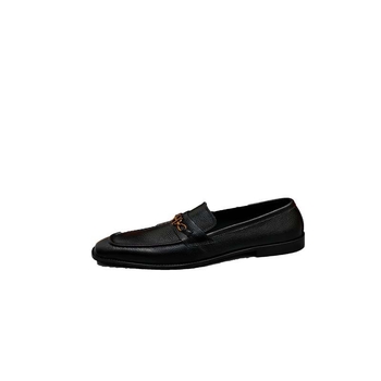 Muške kožne casual loafers s okruglim prstom, gornji dio teleće kože, podstava od ovčje kože, gumena potplat, niski dizajn, slip-on