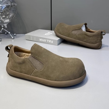 Muške slip-on cipele od PU gornjeg materijala, okrugli nos, gumeni potplat, nizak klin, dizajn za povećanje visine