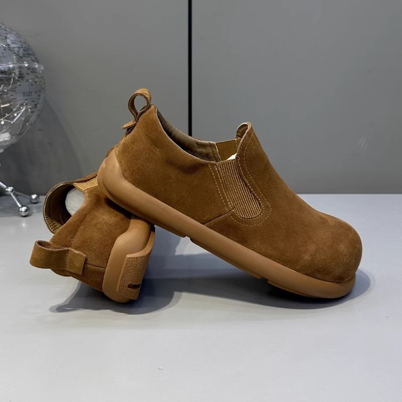 Muške slip-on cipele od PU gornjeg materijala, okrugli nos, gumeni potplat, nizak klin, dizajn za povećanje visine