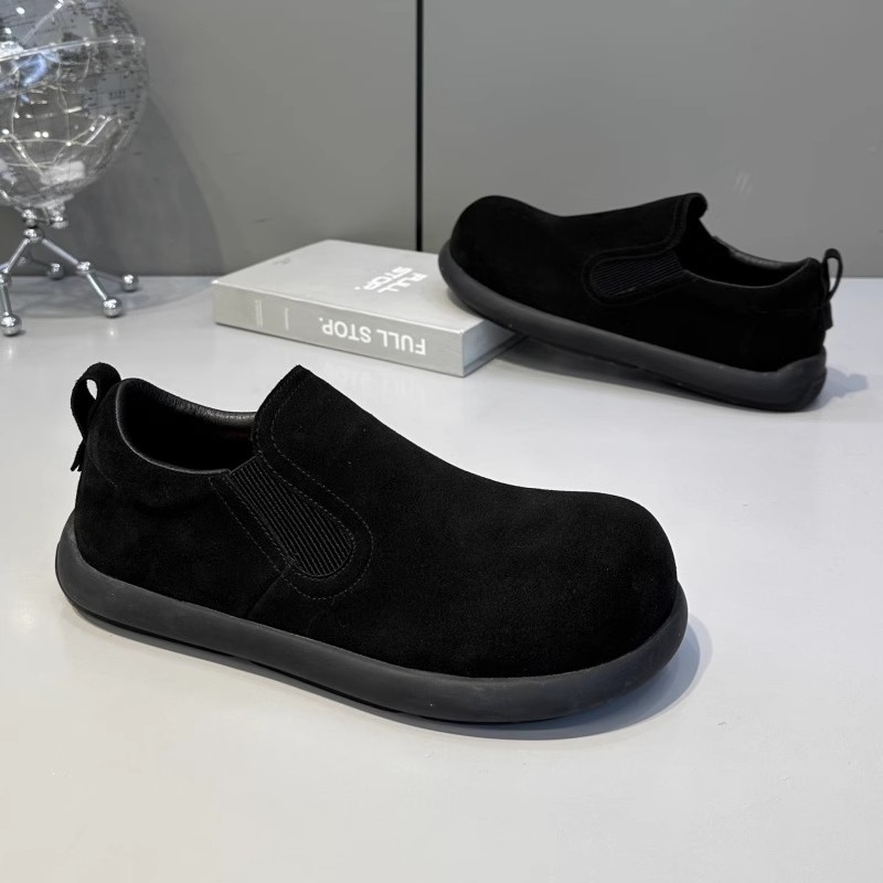 Muške slip-on cipele od PU gornjeg materijala, okrugli nos, gumeni potplat, nizak klin, dizajn za povećanje visine