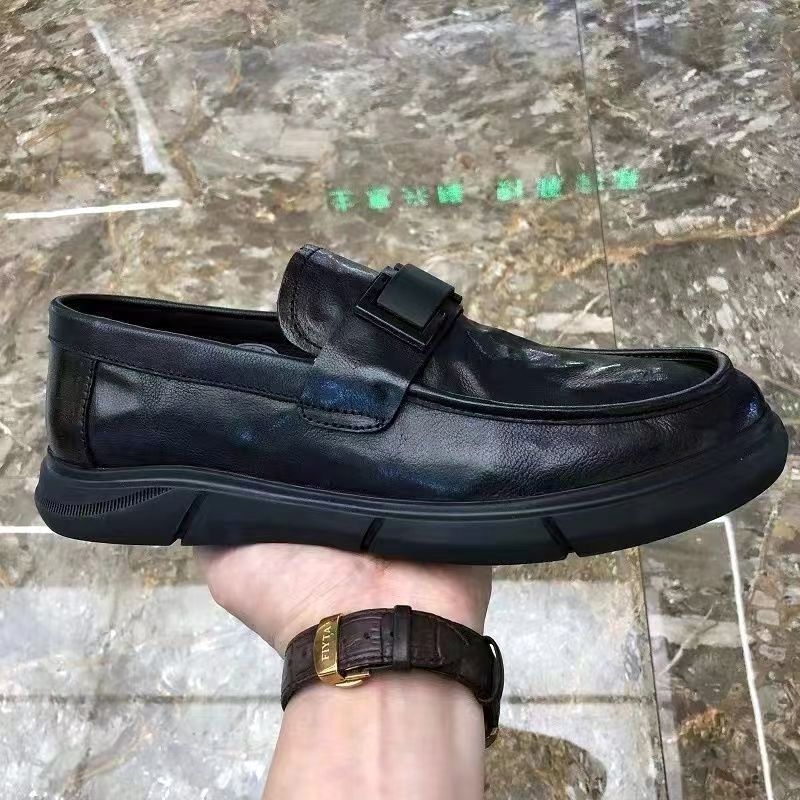 Pantofi de șofer pentru bărbați - respirabili, partea superioară din PU, talpă din cauciuc, vârf rotund, slip-on