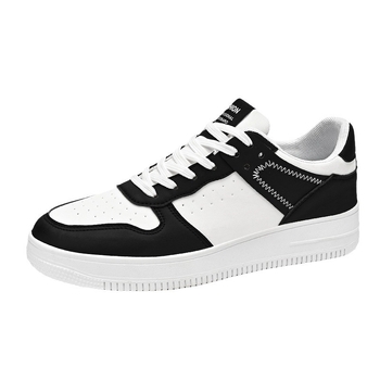 Pantofi skateboard pentru bărbați – vârf rotund, exterior din piele sintetică, talpă din cauciuc, branț EVA, talpă joasă