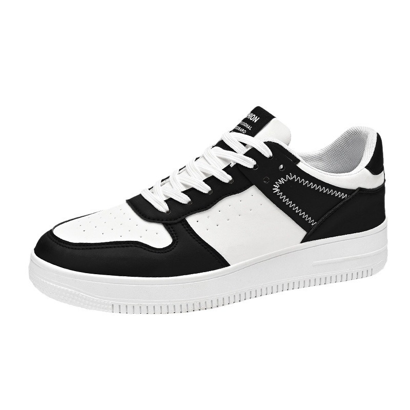 Pantofi skateboard pentru bărbați – vârf rotund, exterior din piele sintetică, talpă din cauciuc, branț EVA, talpă joasă