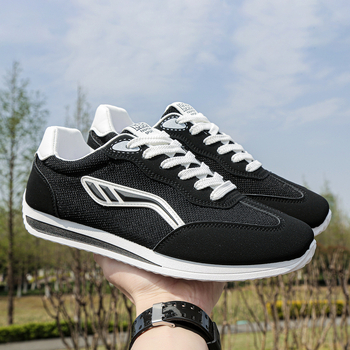 Pantofi sport casual pentru bărbați, din plasă respirabilă, cu șireturi, talpă din cauciuc