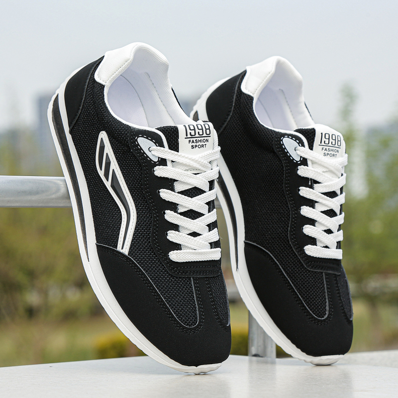 Pantofi sport casual pentru bărbați, din plasă respirabilă, cu șireturi, talpă din cauciuc