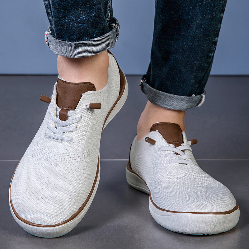 Mocasinuri bărbați cu suprafață din plasă respirabilă, închidere cu șiret, talpă Goodyear, toc redus