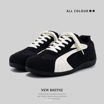 Loafers unisex - partea superioară din plasă, închidere cu șireturi, vârf rotund, talpă PVC, profil redus