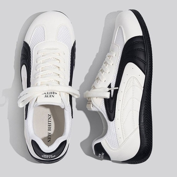 Loafers unisex - partea superioară din plasă, închidere cu șireturi, vârf rotund, talpă PVC, profil redus