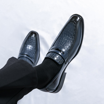 Vyriski PU viršutiniai slip-on loaferiai, gumine padas, vasara 2025, verslo kasdienybė