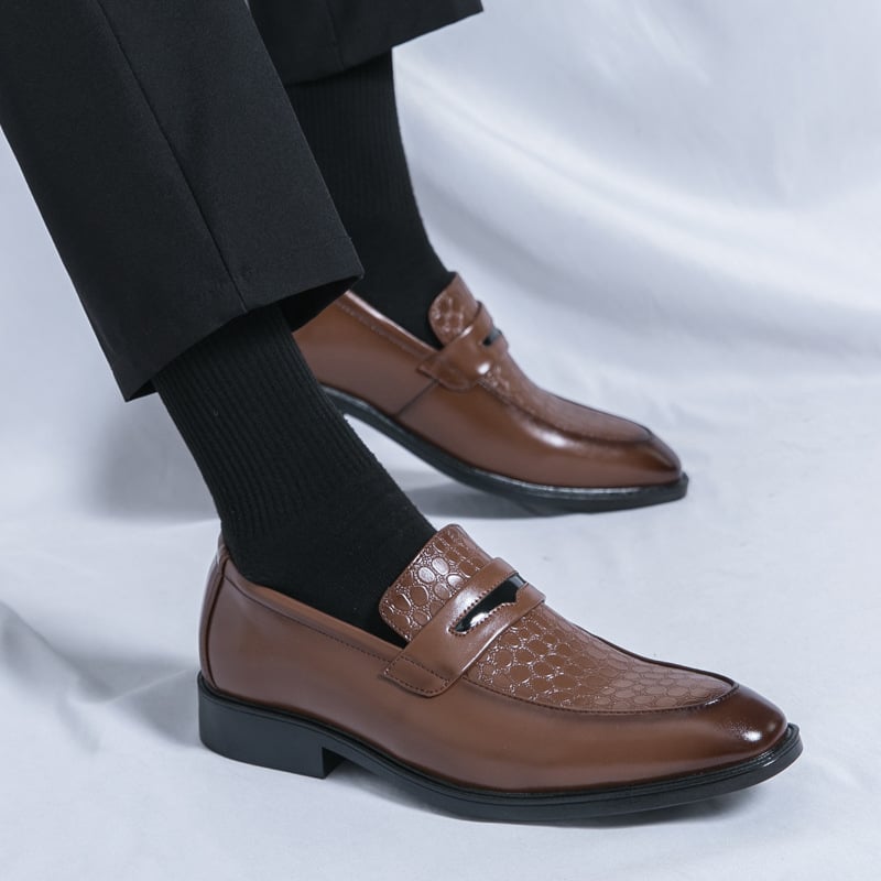 Vyriski PU viršutiniai slip-on loaferiai, gumine padas, vasara 2025, verslo kasdienybė