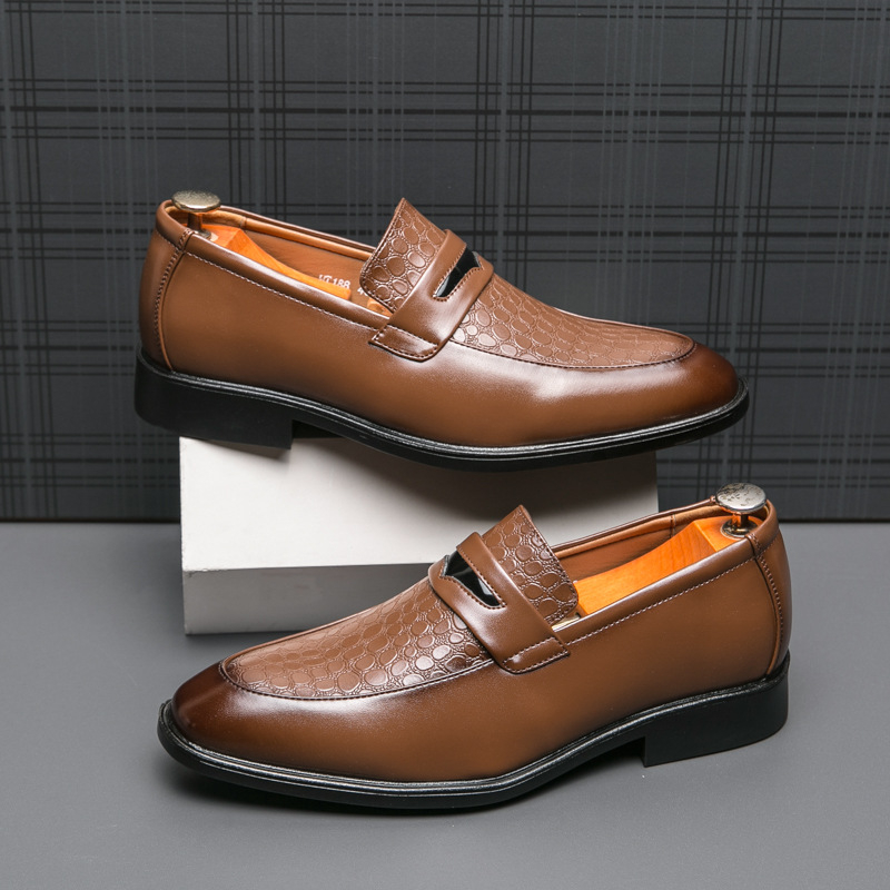 Vyriski PU viršutiniai slip-on loaferiai, gumine padas, vasara 2025, verslo kasdienybė