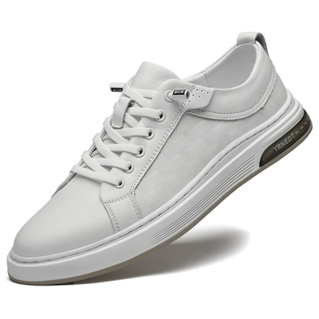 Muške tenisice za skateboard od prave kože, okrugli vrh, elastično slip-on zatvaranje, gumeni potplat
