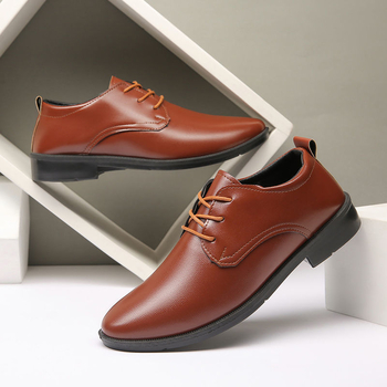 Vyriniai oficialūs batai, PU viršus, plastikinė padas, raišteliai, kvėpuojantys, atsparūs vandeniui, atsparūs dėvėjimui – kasdieniam, biurui ar vestuvėms