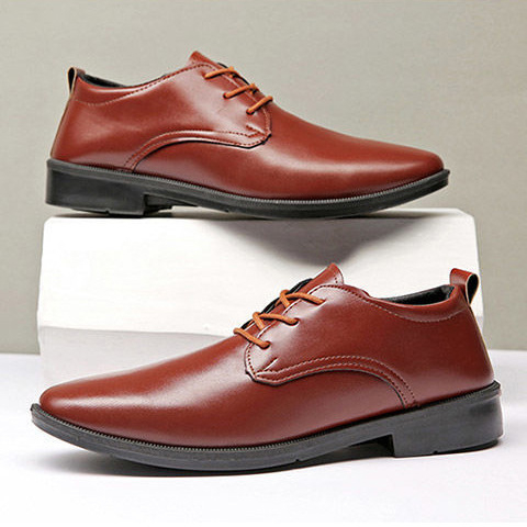 Vyriniai oficialūs batai, PU viršus, plastikinė padas, raišteliai, kvėpuojantys, atsparūs vandeniui, atsparūs dėvėjimui – kasdieniam, biurui ar vestuvėms