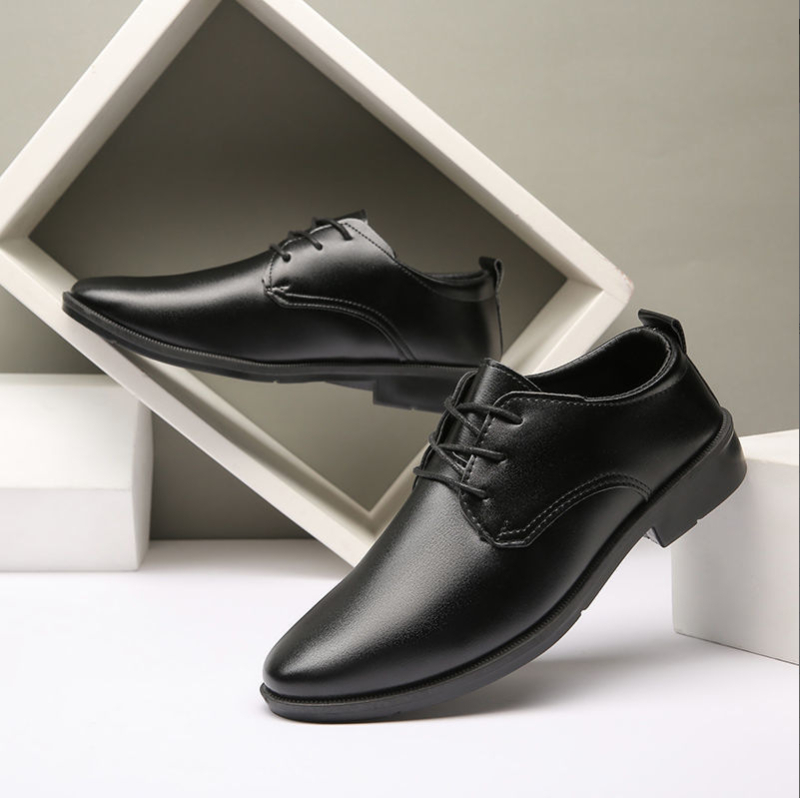 Vyriniai oficialūs batai, PU viršus, plastikinė padas, raišteliai, kvėpuojantys, atsparūs vandeniui, atsparūs dėvėjimui – kasdieniam, biurui ar vestuvėms