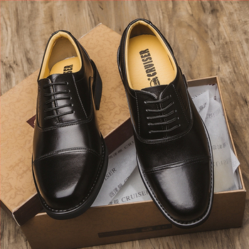 Vyriniai odiniai bateliai verslui, viršutinė dalis iš natūralios odos, gumos padas, apvali nosis, žemas kulnas