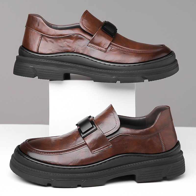 Muške kožne slip-on loaferice, dvostruki sloj kravlje kože, gumeni potplat, šiljat vrh, niski gležanj, prozračne