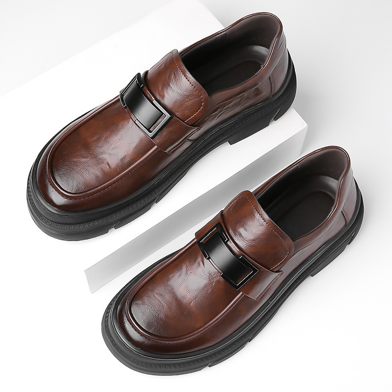 Muške kožne slip-on loaferice, dvostruki sloj kravlje kože, gumeni potplat, šiljat vrh, niski gležanj, prozračne