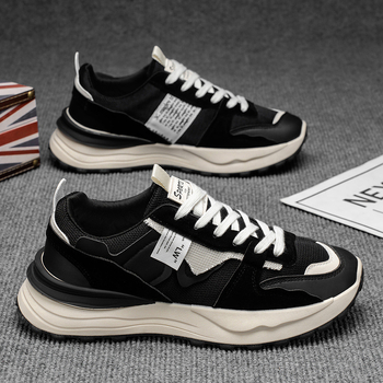 Vyriski kvėpuojantys tinkliniai sportbačiai, apvaliu nosimi, EVA įdėklas, gumos padas, dviejų spalvų dizainas