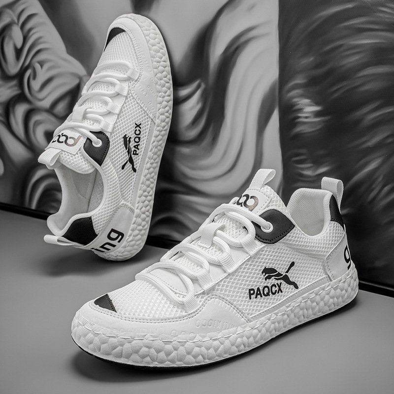 Vyriski tinkliniai kvėpuojantys laisvalaikio sportbačiai raišteliais, lengvi, žemas profilio dizainas, PVC padas (Viršus: megztas; Raišteliai; Pralaidumas ir atsparumas dėvėjimui; PVC padalas; Žemas profilis)