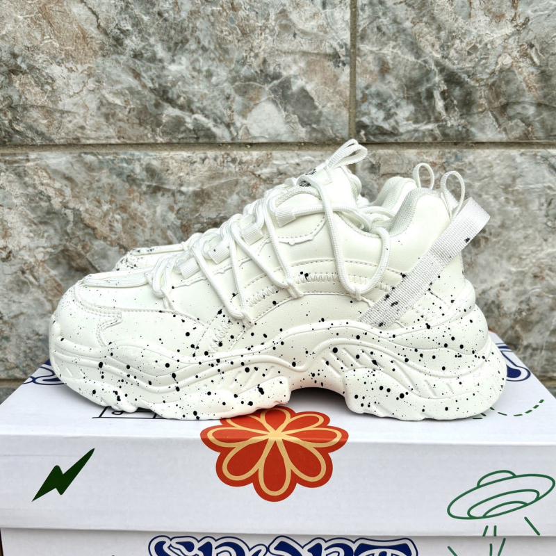 Unisex sportbačiai su storesniu padu augimui didinti, PU viršus, kvėpuojanti tinklinė vidinė dalis, gumos padas, raišteliai