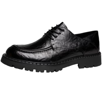 Vīriešu ādas Derby kurpes – apaļš purns, gumijas zole, PU zolīte, augšējā daļa: Cow Split Leather