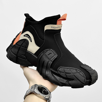 Vyrų mid-top kasdieniai darbo sportbačiai - viršus iš dirbtinės odos; EVA įdėklas; mikropluošto įdaila; gumos padas; žemas kulnas 1–3 cm