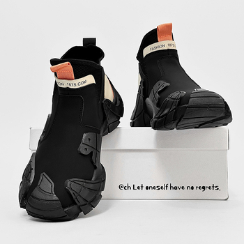 Vyrų mid-top kasdieniai darbo sportbačiai - viršus iš dirbtinės odos; EVA įdėklas; mikropluošto įdaila; gumos padas; žemas kulnas 1–3 cm