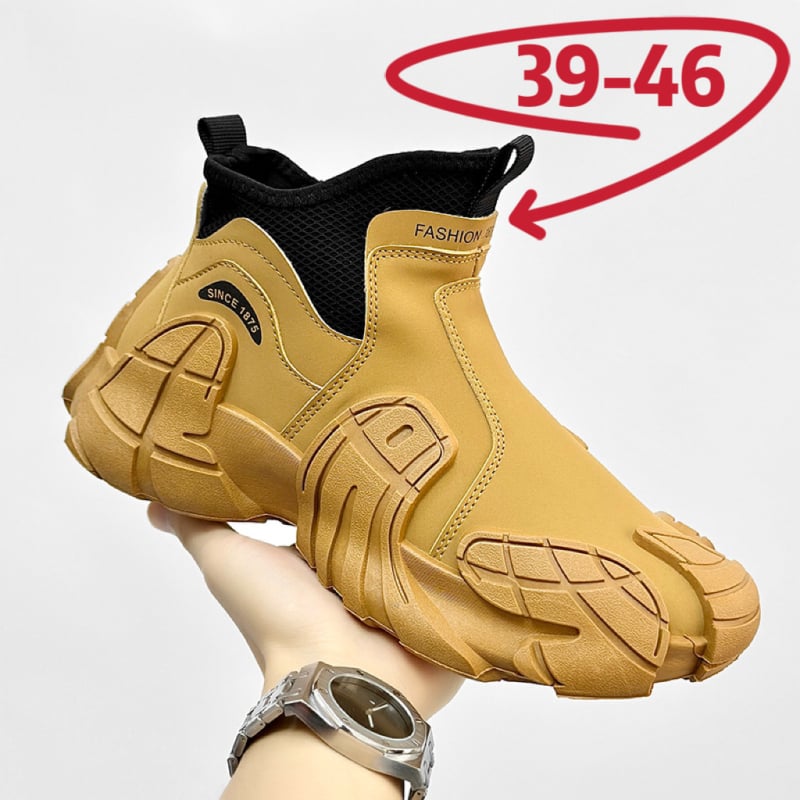 Vyrų mid-top kasdieniai darbo sportbačiai - viršus iš dirbtinės odos; EVA įdėklas; mikropluošto įdaila; gumos padas; žemas kulnas 1–3 cm