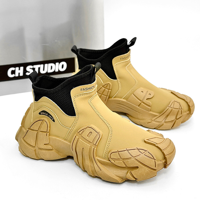 Vyrų mid-top kasdieniai darbo sportbačiai - viršus iš dirbtinės odos; EVA įdėklas; mikropluošto įdaila; gumos padas; žemas kulnas 1–3 cm