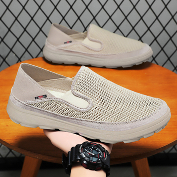 Vyriški Slip-On bateliai iš drobės, kvėpuojantys, be kvapo, žemas viršus, PVC pada injekciniu formavimu, įdėklas Dali medvilnės