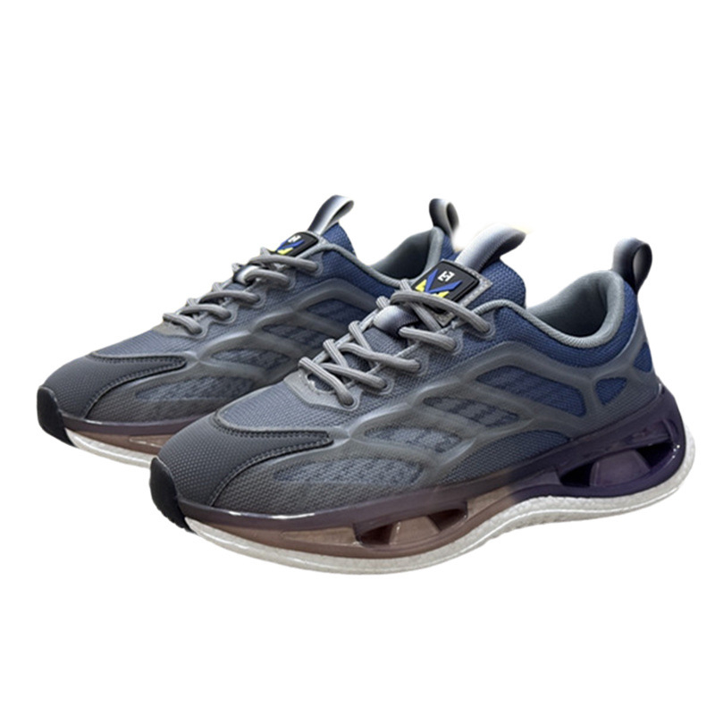 Vyrų platforminiai batai, tinklo viršutinė dalis, kvėpuojantys, stora padas, raišteliai priekyje