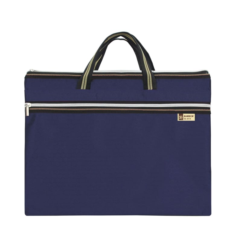 Мъжка делова чанта от Oxford плат Fu Eight с цип и клиновиден кант