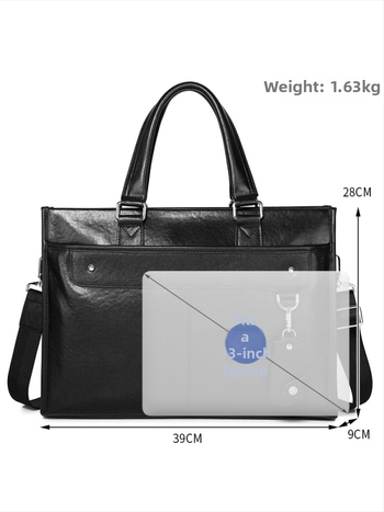 Cafen Kelvri kožená business taška, prvotriedna hovädzia koža, vodotesná taška na notebook s polyesterovou podšívkou