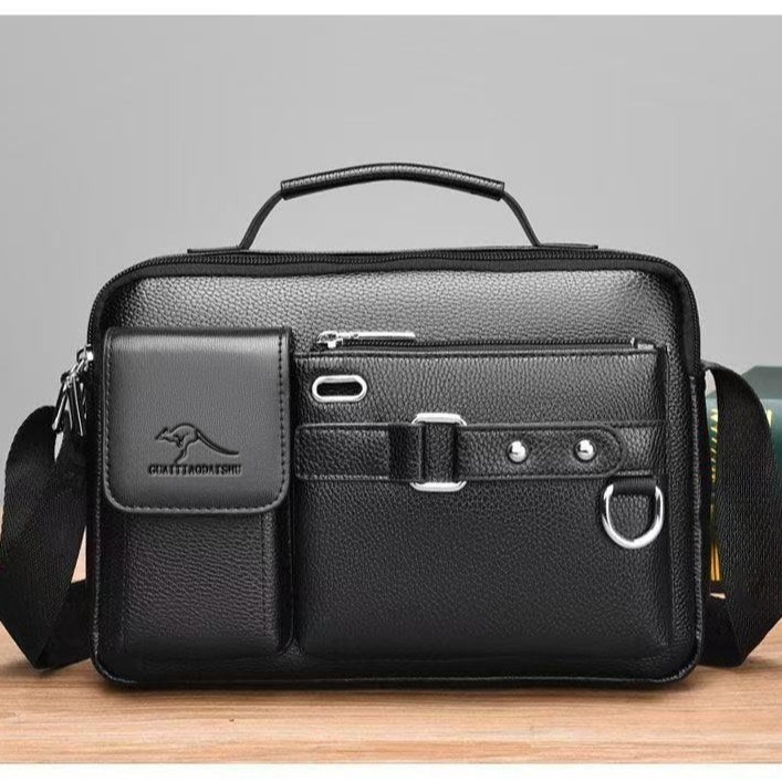 Muška PU torba preko ramena, crossbody stil, vodootporna, ultralaka, otporna na habanje, podstava od poliestera, jednobojna