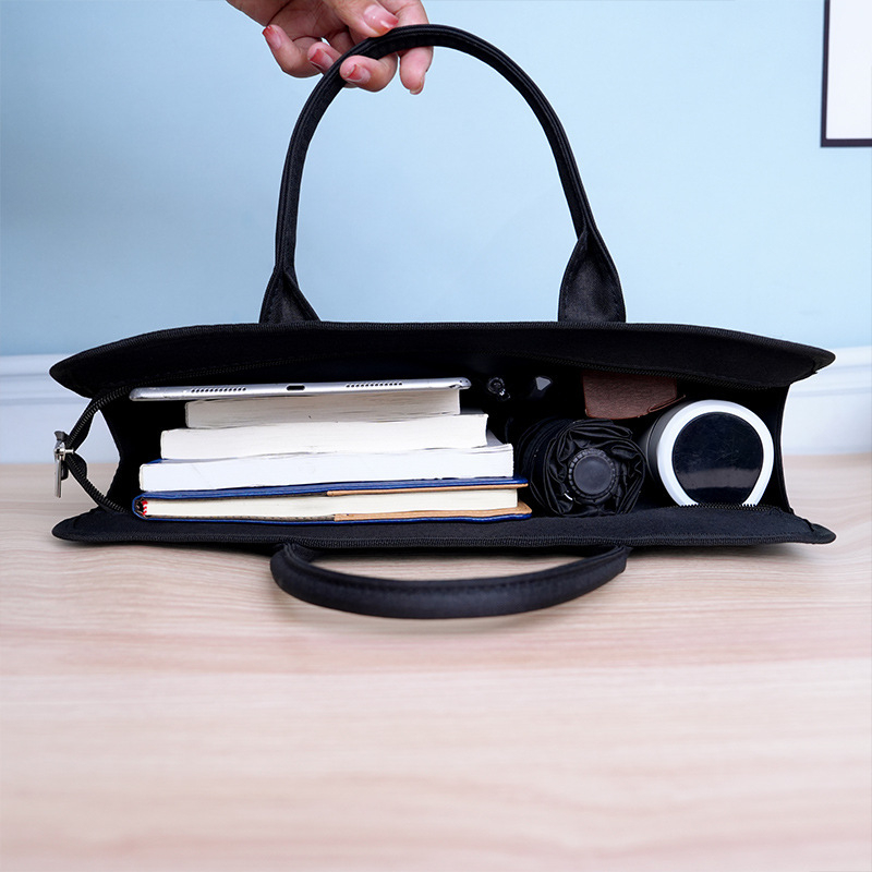 Wojia Офис портфейл, Oxford материя, цип, голям капацитет, архивен стил