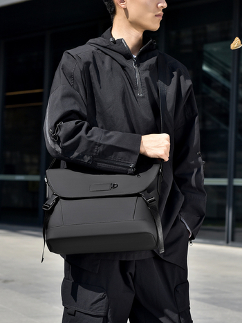 Férfi válltáska városi egyszerű stílusban, Oxford anyag, poliészter bélés, vízálló és kopásálló