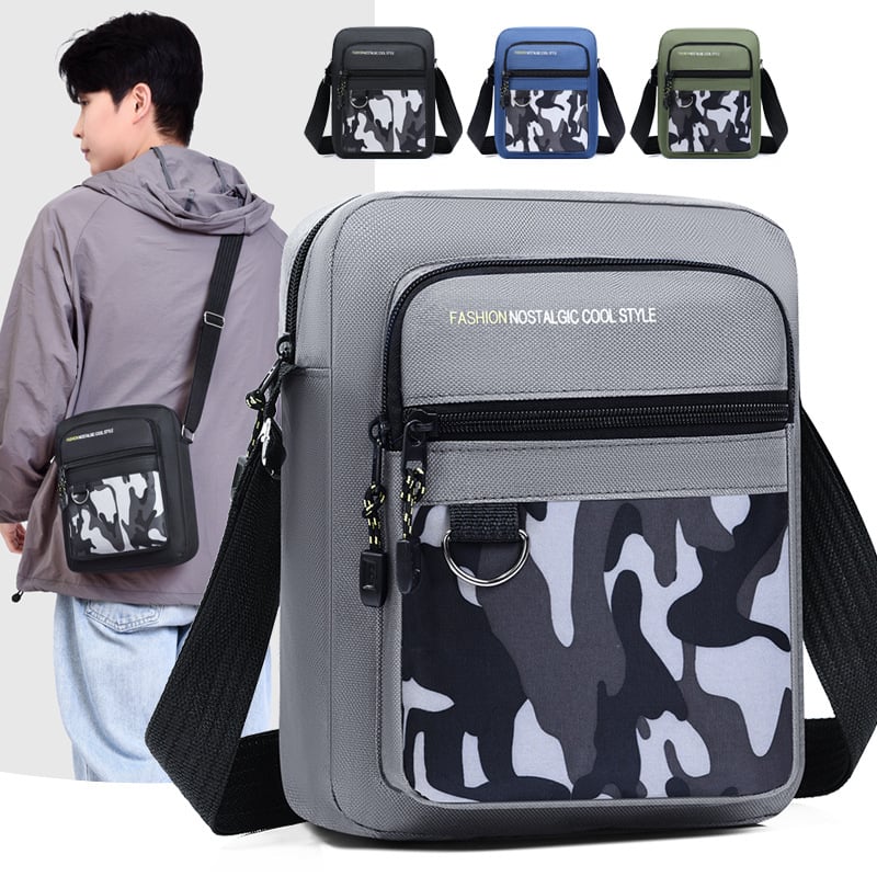 Muška crossbody torba preko ramena, vodootporna Oxford tkanina, poliester podstava, jesen 2025