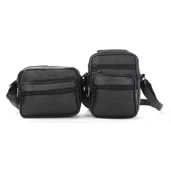 Férfiak számára készült crossbody bőrtáska, valódi bőrből, két rétegű marhabőr, vízálló, nagy kapacitás üzleti utazásokhoz.