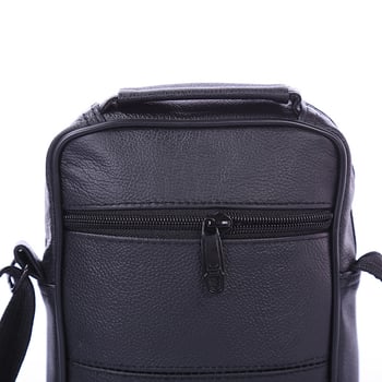 Férfiak számára készült crossbody bőrtáska, valódi bőrből, két rétegű marhabőr, vízálló, nagy kapacitás üzleti utazásokhoz.