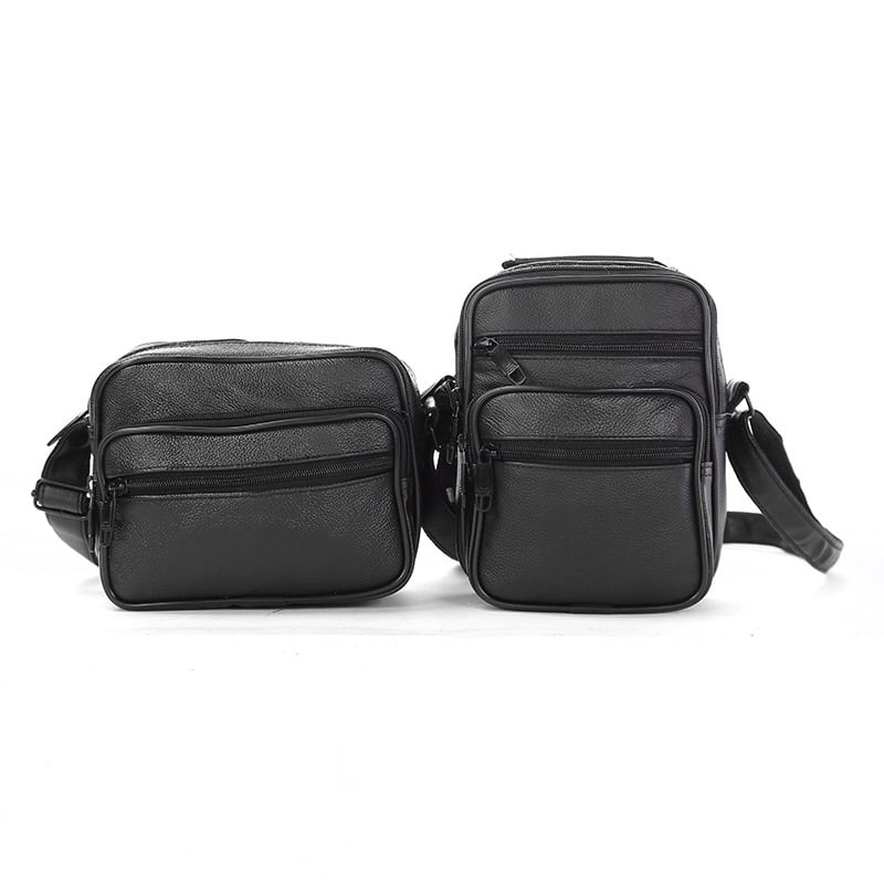 Férfiak számára készült crossbody bőrtáska, valódi bőrből, két rétegű marhabőr, vízálló, nagy kapacitás üzleti utazásokhoz.