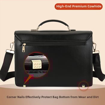 Podniková taška z pravej kože s kombinovaným zámkom, rozšíriteľná, odolná voči opotrebeniu, vodotesná