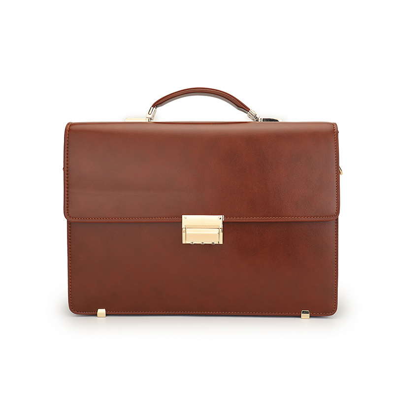 Podniková taška z pravej kože s kombinovaným zámkom, rozšíriteľná, odolná voči opotrebeniu, vodotesná