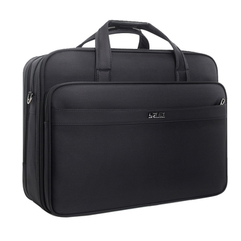 Férfi üzleti aktatáska – ingázó stílus, Oxford vászon, belső nylon bélés, egyszínű minta, ütésálló, bővíthető, üzleti utazásokhoz