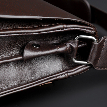 Férfi váll- és oldaltáska – üzleti PU bőr, vízszintes négyzet alakú, zárófedéllel, belső rekesz ID-nek, telefon, zipzár, laptop és kamera, modell JS8865